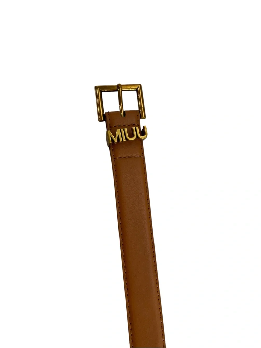 💁🏻‍♀️ Women’s Tan Leather Belt with Gold-Tone Logo Buckle 💁🏻‍♀️